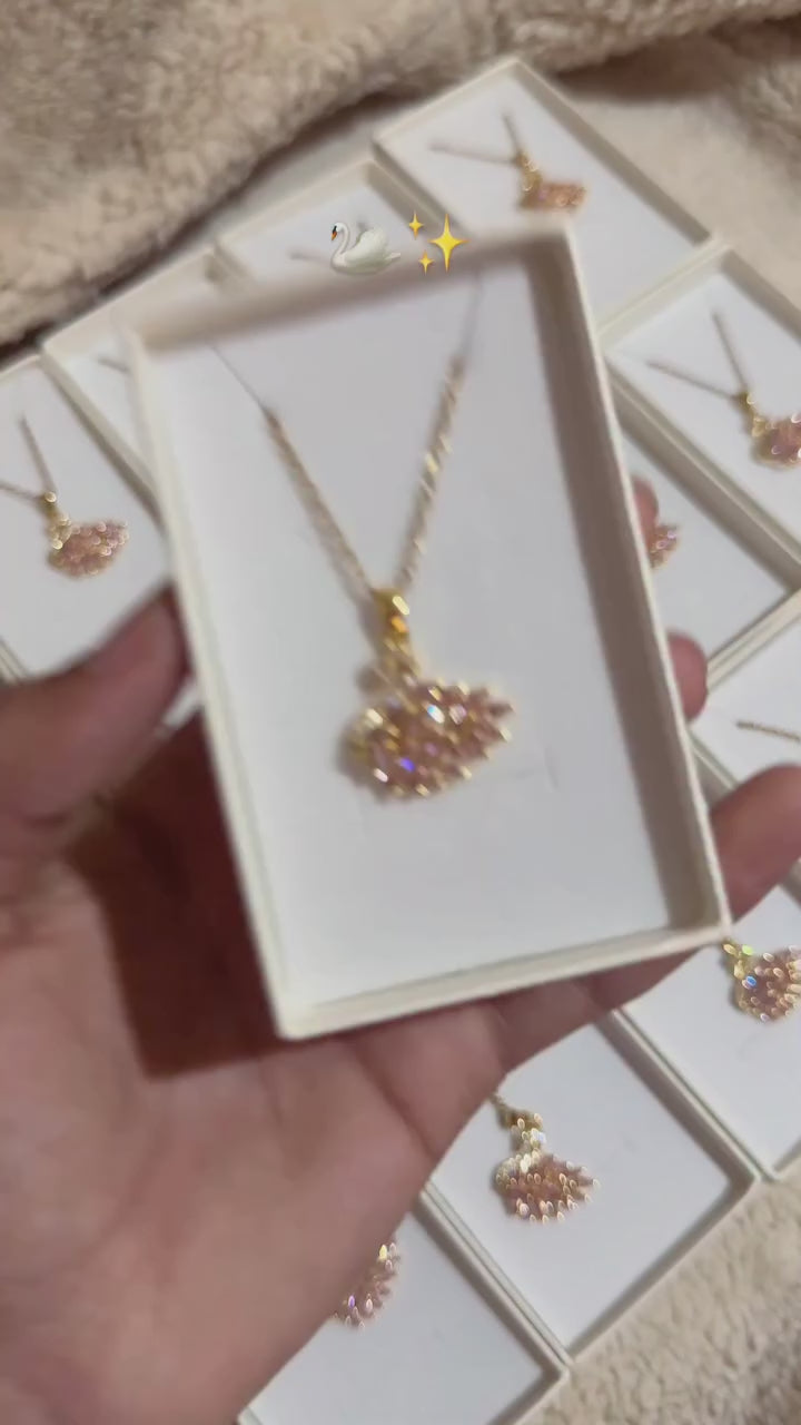 SWAN NECKLACE Golden / Silver