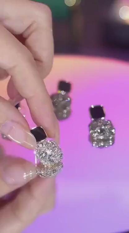 Fashion Rhinestone Square Earrings For Women (PJT-984)