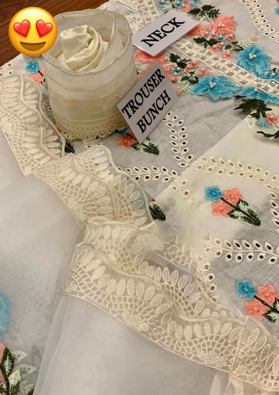 3 Pcs Women's Unstitched Embroidered Suit