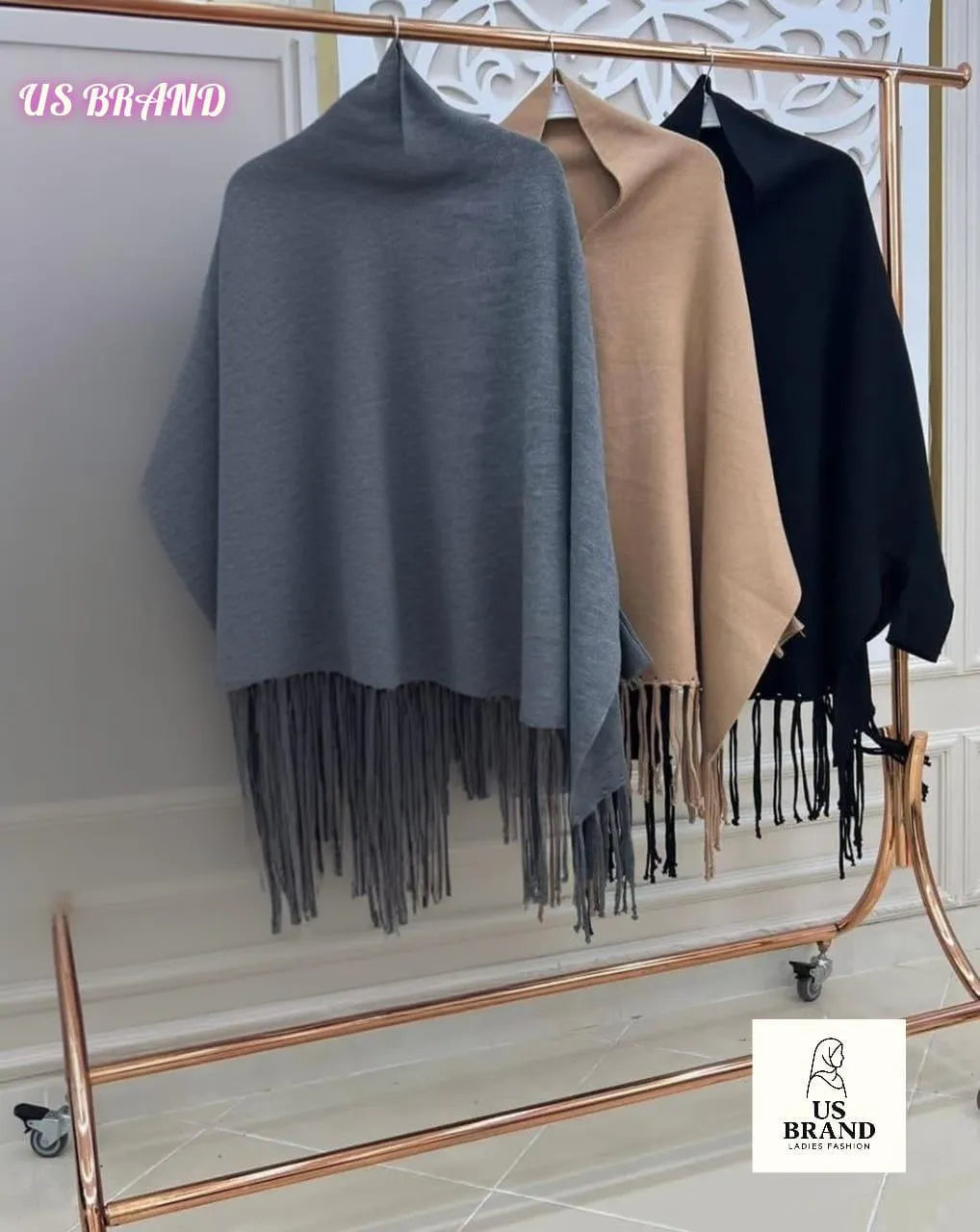 Women's Fleece Plain Cape Shawl