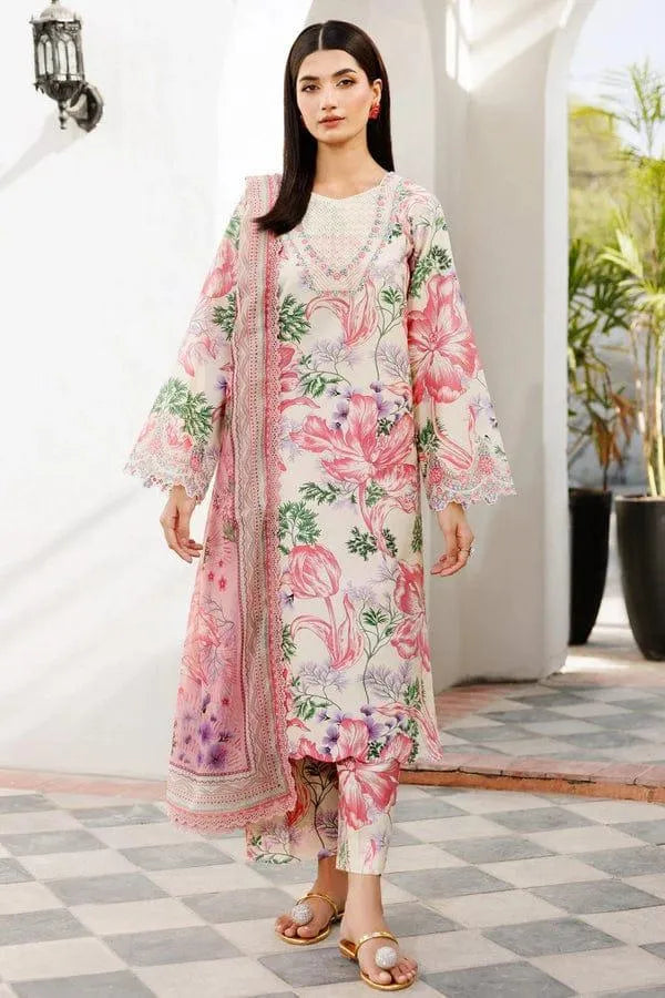 3 Pcs Women's Unstitched Printed Suit