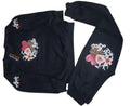 Stylish Girl's Printed Cotton Fleece Tracksuit - 2 Pcs