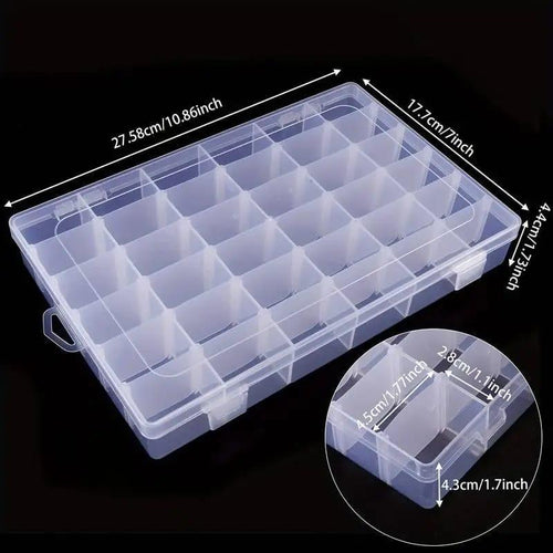 36 Grids Transparent Plastic Jewellery Storage Box