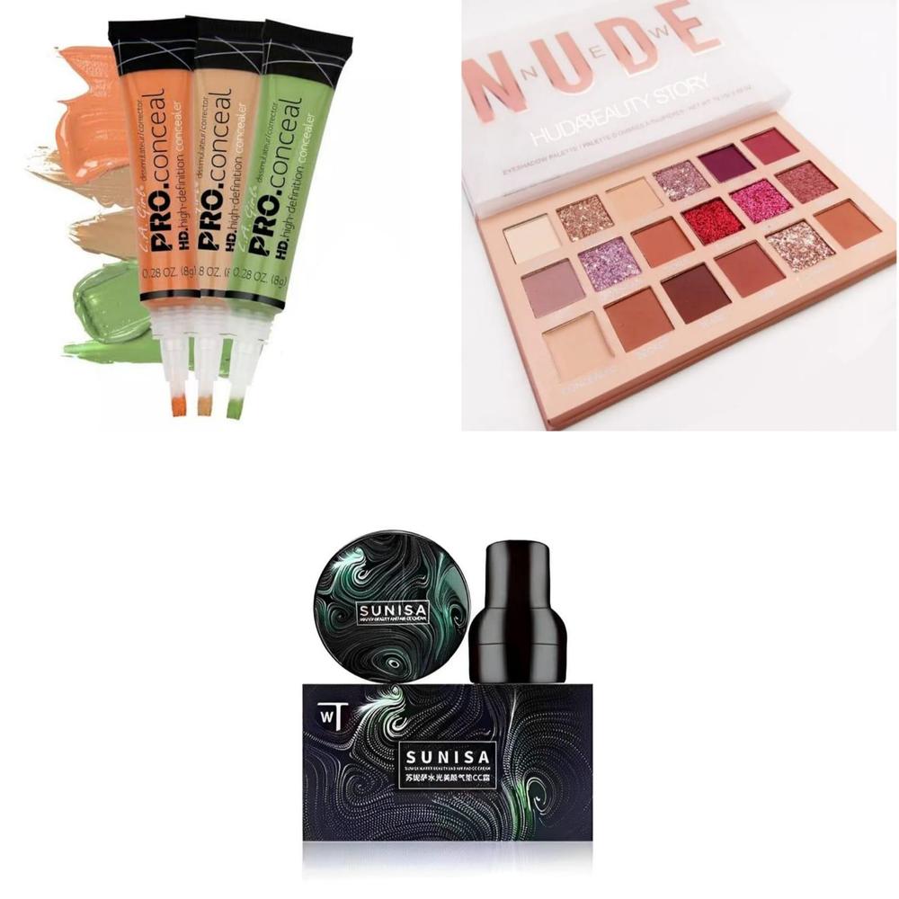 Foundation, Eyeshadow & Concealerj - Pack of 3