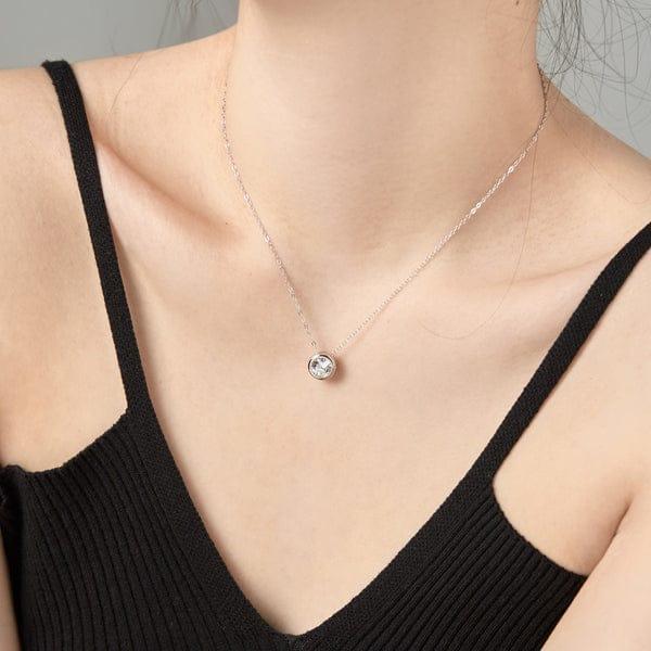 Silver Plated Zircon Pendant Necklace for Women