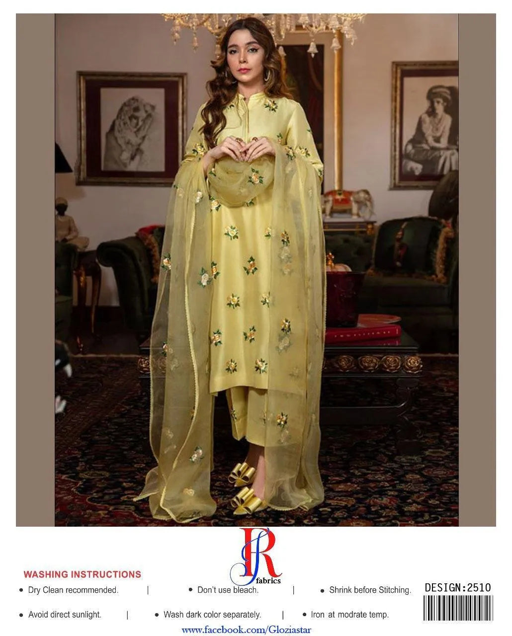 3 Pcs Women's Unstitched Embroidered Suit