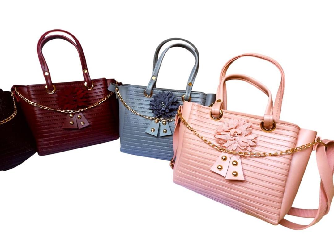 Stylish Women's PU Leather Textured Hand Bag - 1 Pc