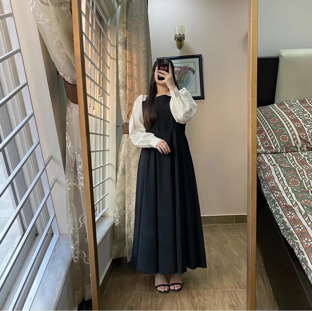 1 Pc Women's Stitched Plain Maxi
