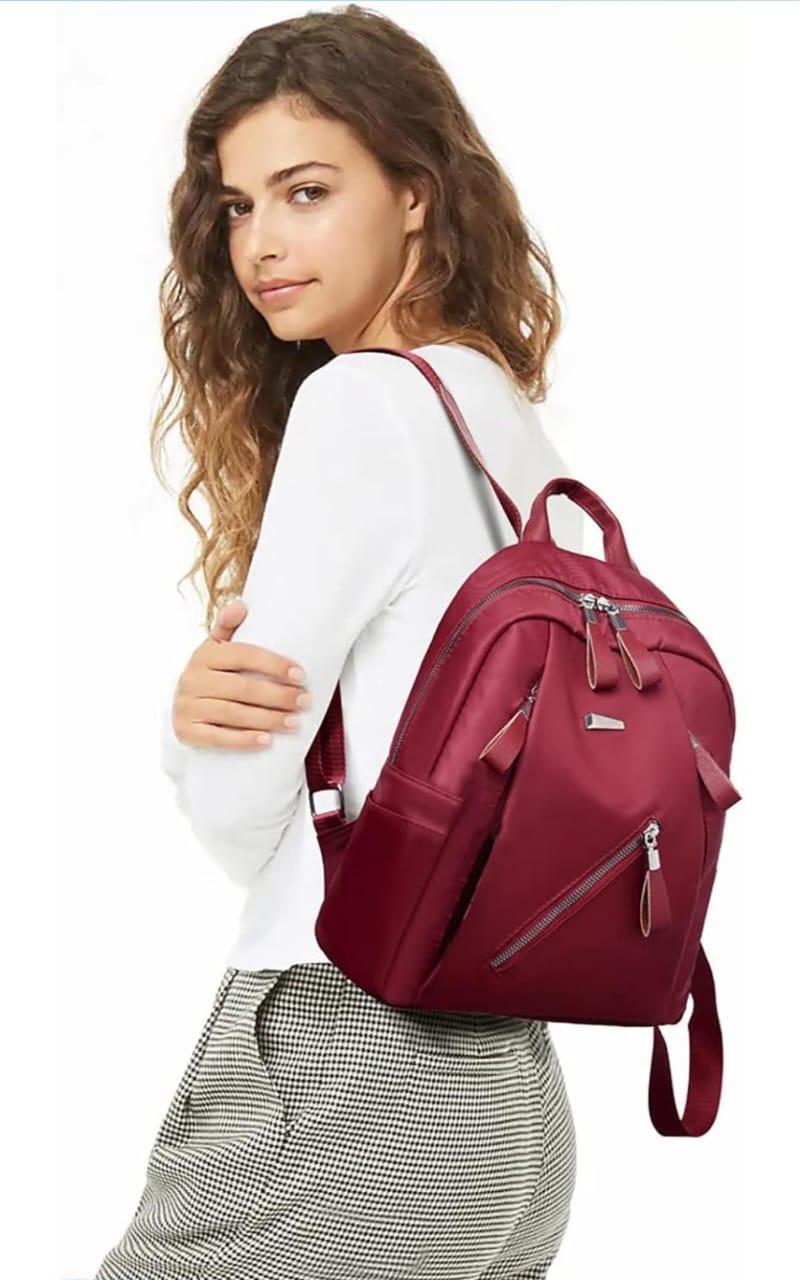 Casual Faux Leather Backpack - 1 Pc Waterproof Multicolor