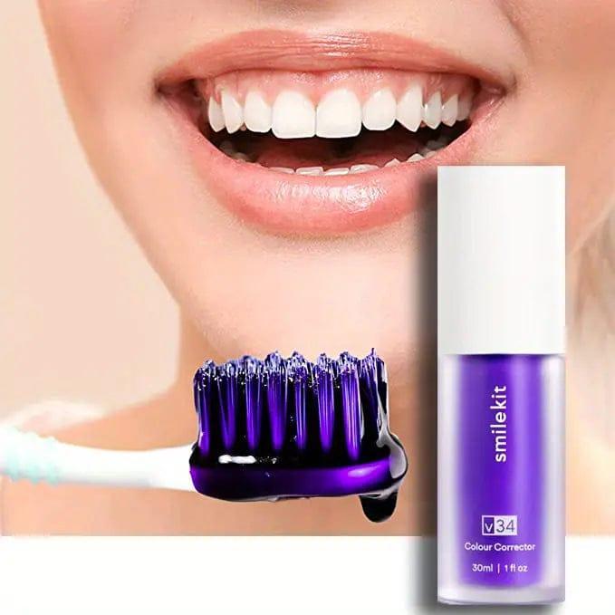 V34 Colour Corrector Serum - Teeth Whitening Purple Toothpaste, 30ml