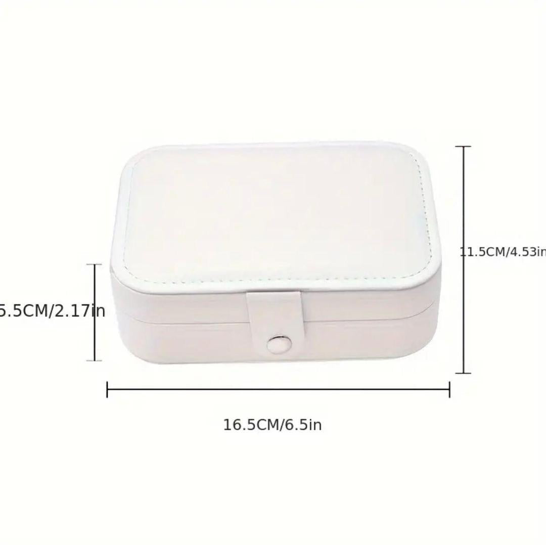 1 Pc White Faux Leather Organizer Jewellery Box