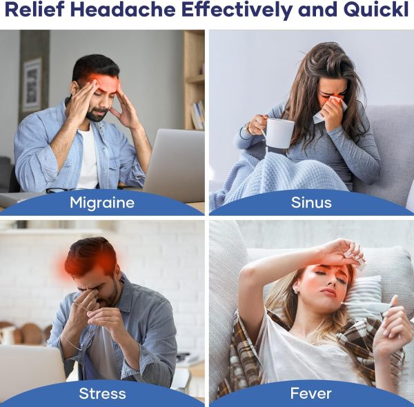 Migraine Relief Cap – Headache Relief Hat For Migraine Relief, Tension, One Size Fits All Headache Cap With Reusable Ice Gel Pack For Puffy Eyes, Stress Relief ( Random Color )