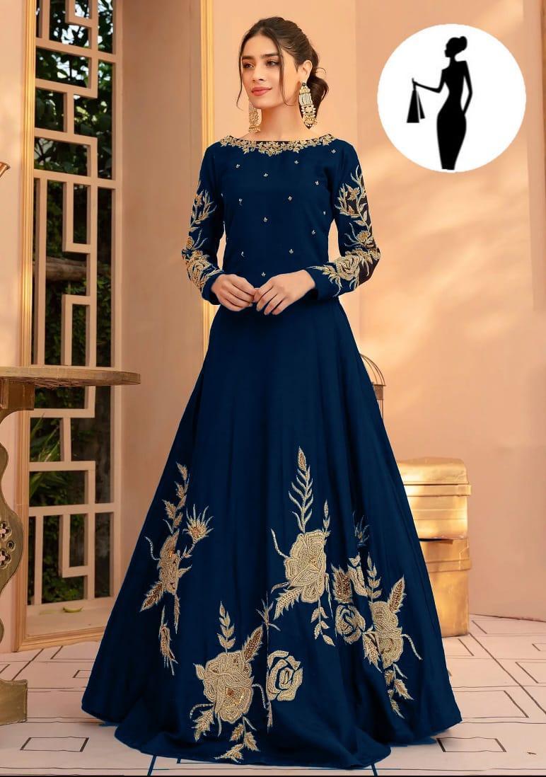 Embroidered Shamoz Silk Maxi Suit - Women’s Stitched 1 Pc