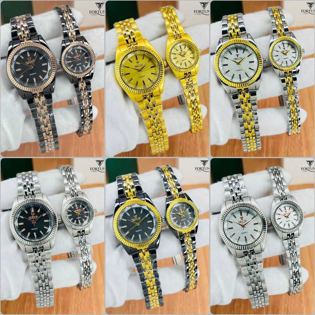 Stylish Unisex Couple Watches -2pcs Quartz Movement, water-resistant,Round Dial