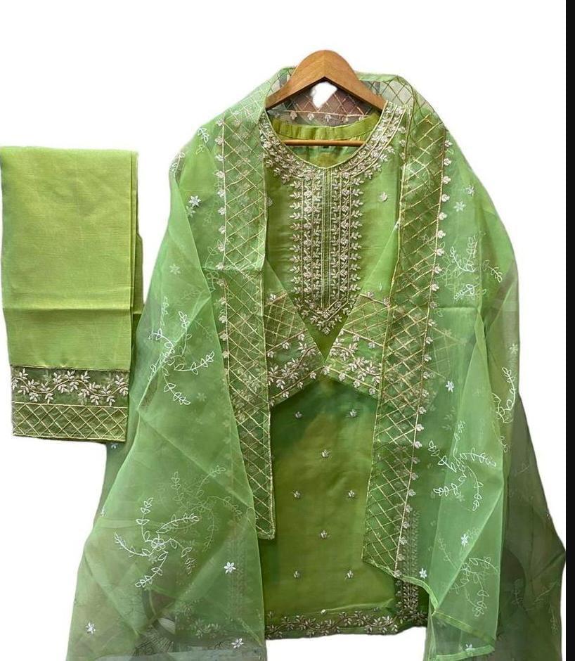 Elegant Women's Stitched Embroidered Suit Set - 3 Pcs