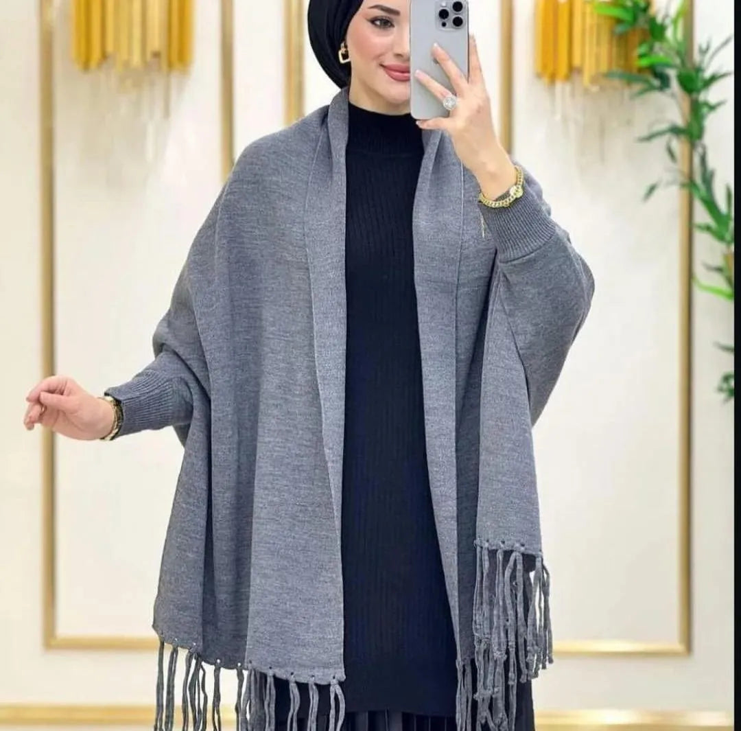 Women's Fleece Plain Cape Shawl