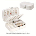 1 Pc White Faux Leather Organizer Jewellery Box