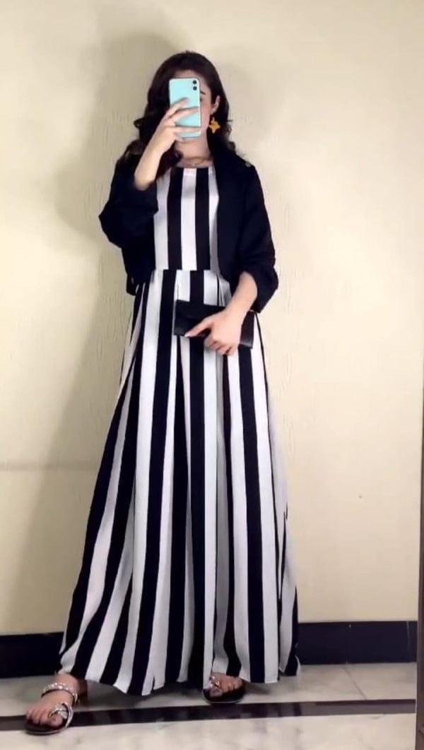Elegant Printed Linen Maxi - Women's Stitched Delight