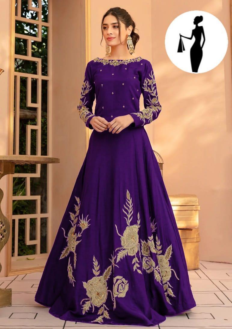 Embroidered Shamoz Silk Maxi Suit - Women’s Stitched 1 Pc