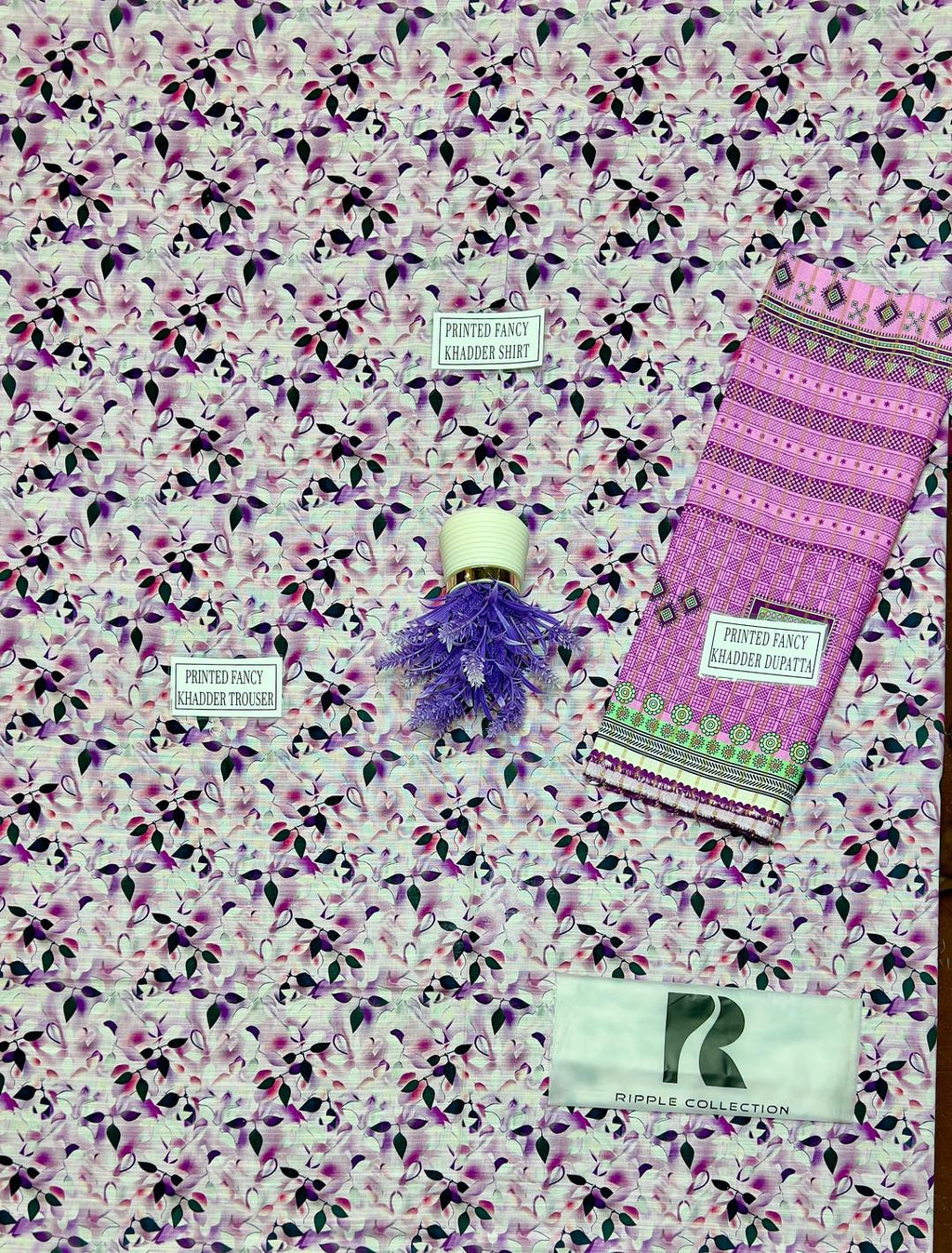 3 Pcs Women's Unstitched Khaddar Printed Suit