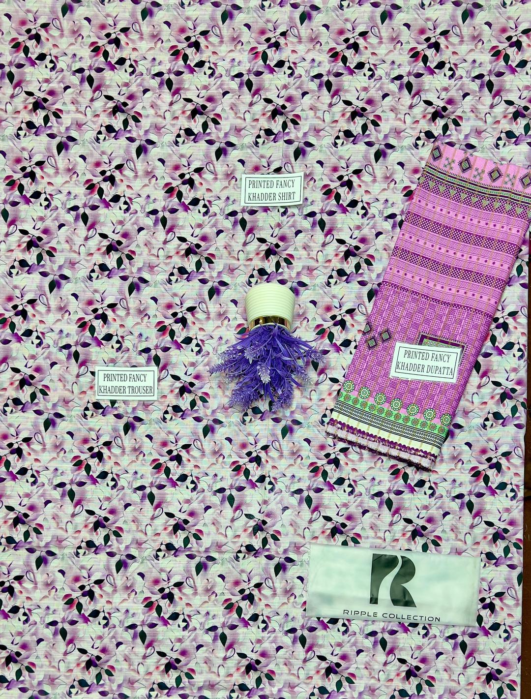 3 Pcs Women's Unstitched Khaddar Printed Suit