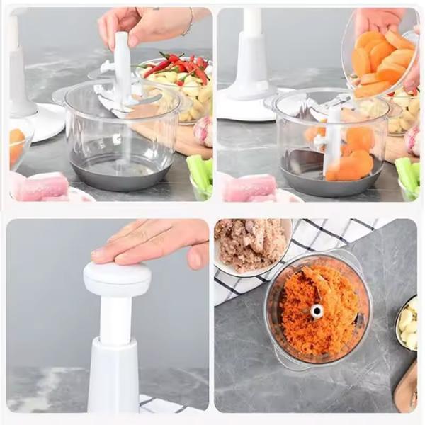 1 Pc Hand Push Manual Food Chopper- 2 Liter
