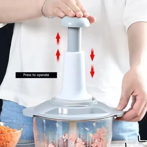 1 Pc Hand Push Manual Food Chopper- 2 Liter