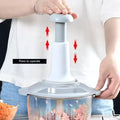 1 Pc Hand Push Manual Food Chopper- 2 Liter