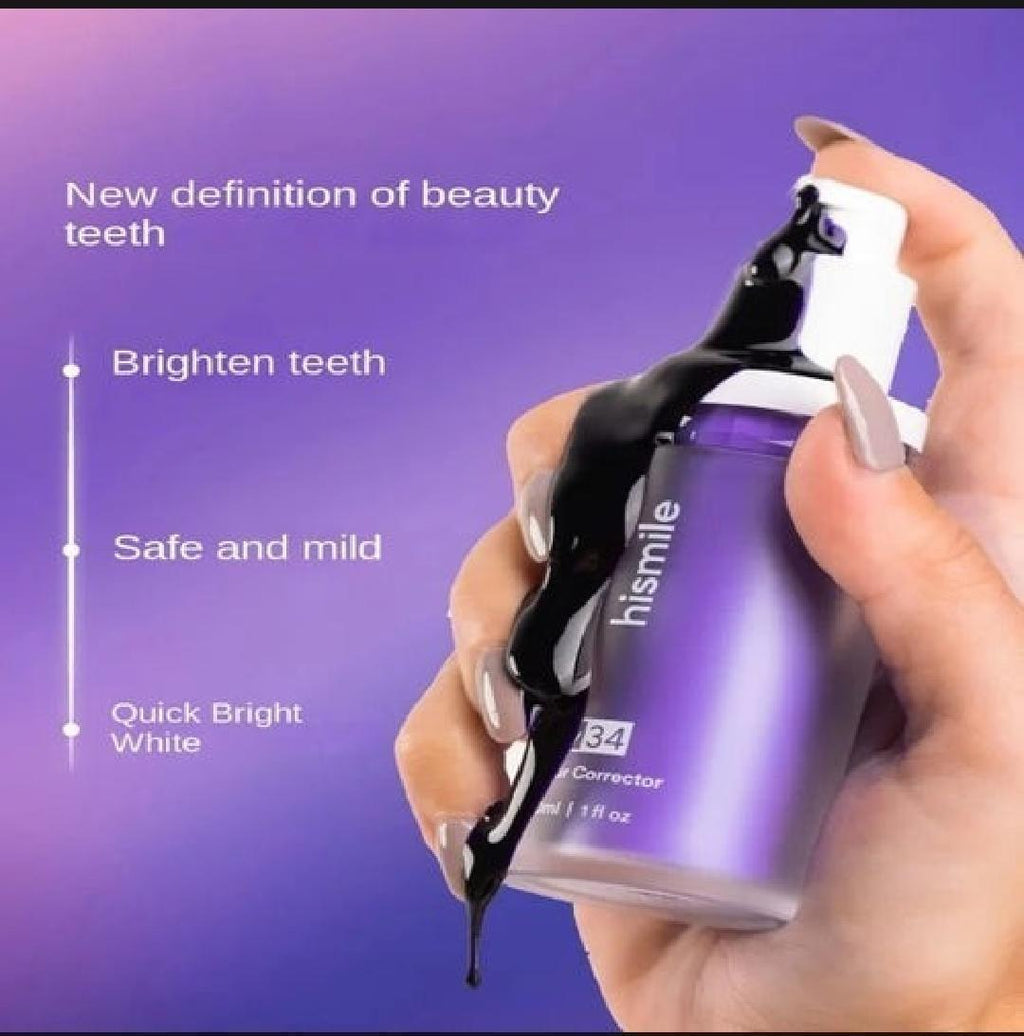 Teeth Whitening Purple Toothpaste - V34 Colour Corrector Serum 30ml