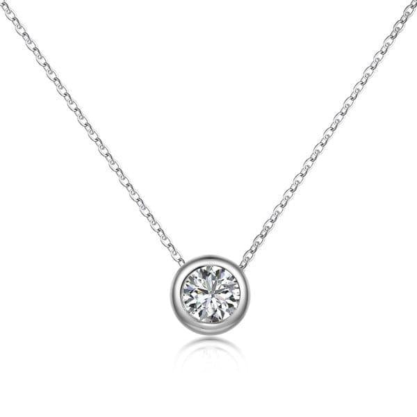 Silver Plated Zircon Pendant Necklace for Women