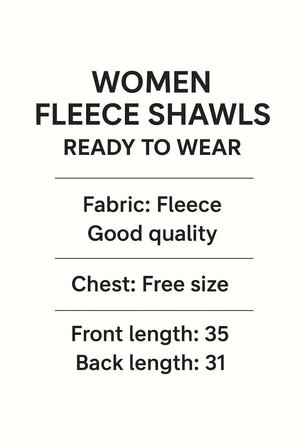 Women's Fleece Plain Cape Shawl