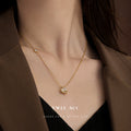 European and American irregular love shape zircon pendant necklace for women ins style shiny design sweater chain necklace for women