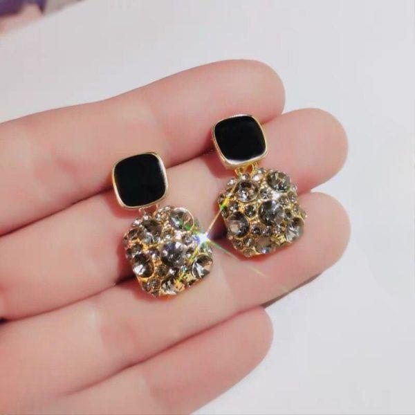 Fashion Rhinestone Square Earrings For Women (PJT-984)
