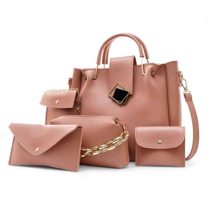 Women's Rexine Plain Hand Bag Set