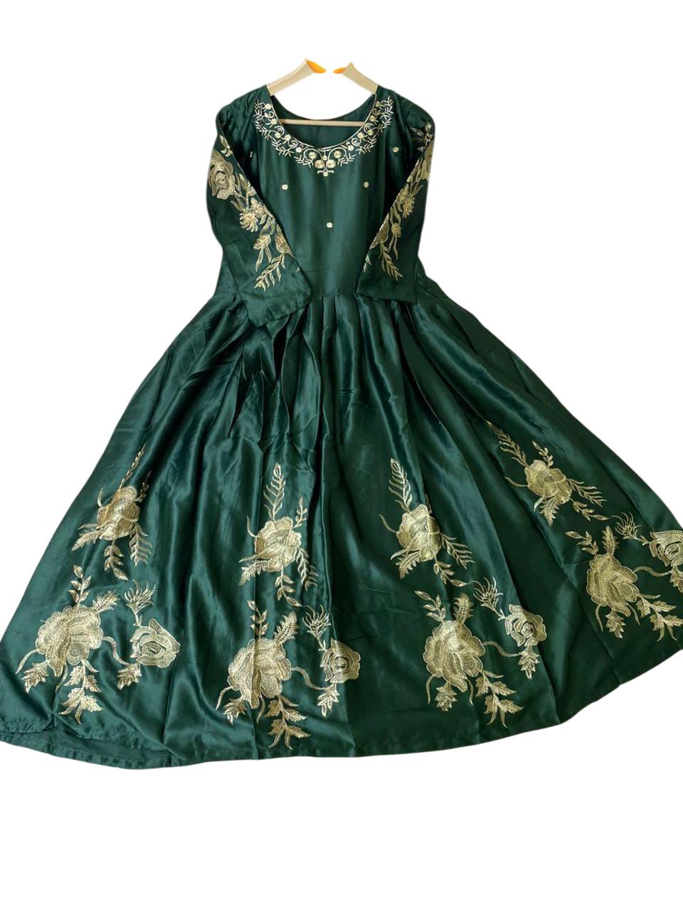 Embroidered Shamoz Silk Maxi Suit - Women’s Stitched 1 Pc