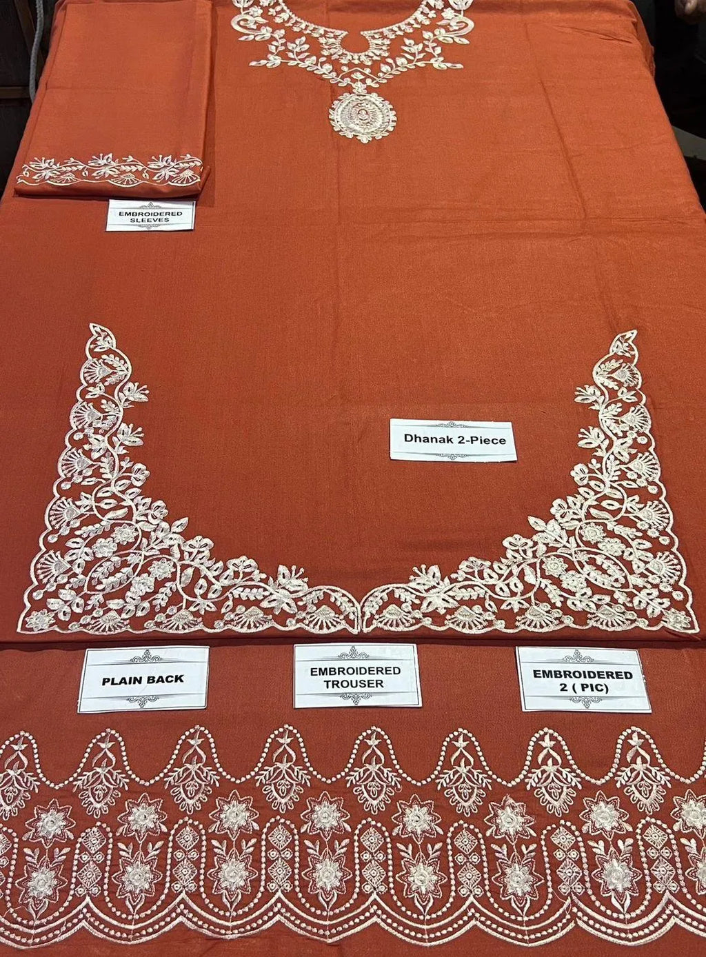 2 Pcs Womens Unstitched Embroidered Suit