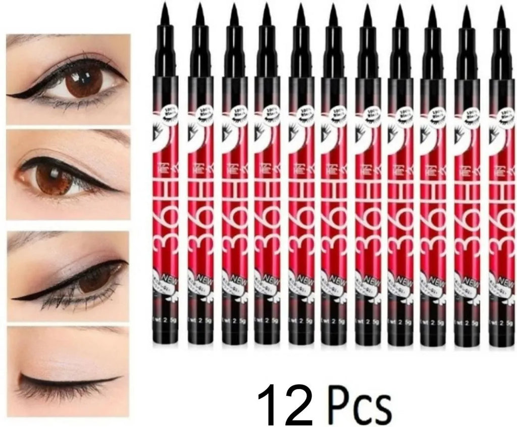 Smudge Proof 36 Hour Long Lasting Liquid EyeLiner Pack Of 12