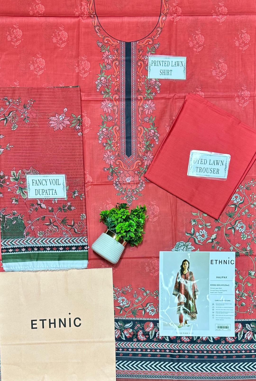 3 Pcs Women's Unstitched Printed Suit