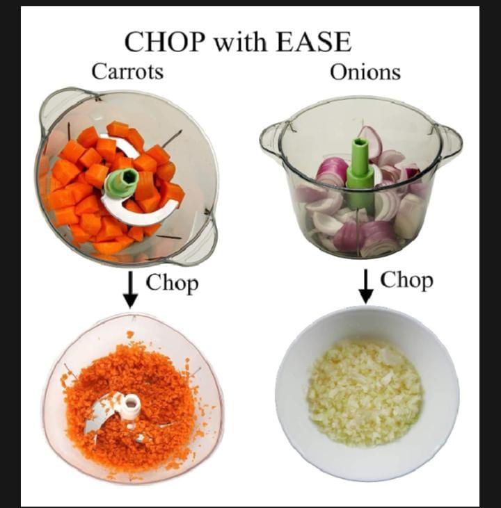 1 Pc Hand Push Manual Food Chopper- 2 Liter